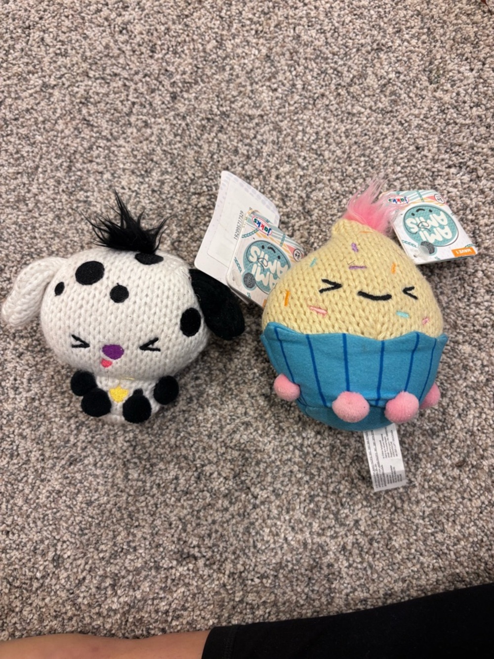 Mix & Match Plush Duo – White Dalmatian & Yellow Cupcake Stuffed Animals